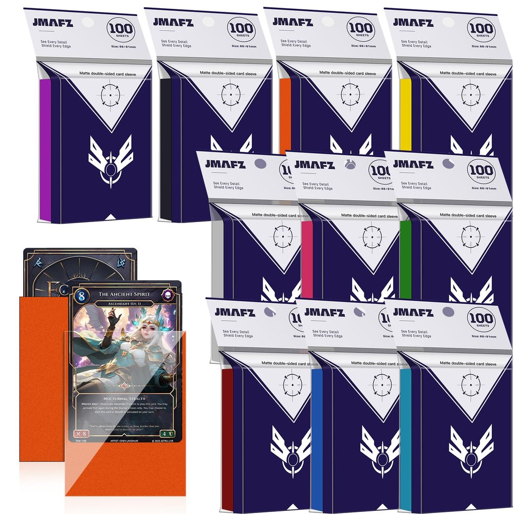 1000 Count Card Sleeves, MTG Card Sleeves for Standard Cards, 10 Colors Trading Cards Sleeves Fit for TCG, Baseball, Football Card, Sports Cards, Game Cards