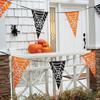 100 ft. Halloween Black & Orange Spider Web Plastic Pennant Banner view 1