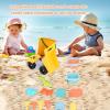 Alomejor Beach Buckets for Kids, Foldable Sand Toys with 15PCS Shovels and Mold, PP Kids Beach Toys for Boy Girls Outdoor Sand Snow Play view 2