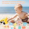 Alomejor Beach Buckets for Kids, Foldable Sand Toys with 15PCS Shovels and Mold, PP Kids Beach Toys for Boy Girls Outdoor Sand Snow Play view 3