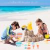 Alomejor Beach Buckets for Kids, Foldable Sand Toys with 15PCS Shovels and Mold, PP Kids Beach Toys for Boy Girls Outdoor Sand Snow Play view 4