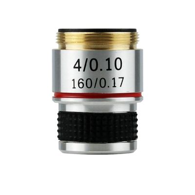 4X Objective Lens for Microscope - Brass Material with RMS Thread