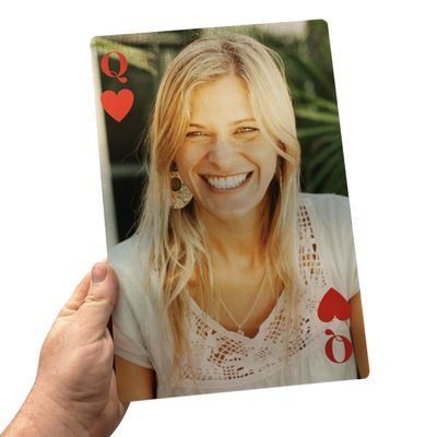 Custom Metal Playing Cards | Personalized Poker Deck with Ace, King, Queen & Joker | Unique Collector Gift for Gamers, Card Players & Poker Fans (8x12 (Even Bigger))