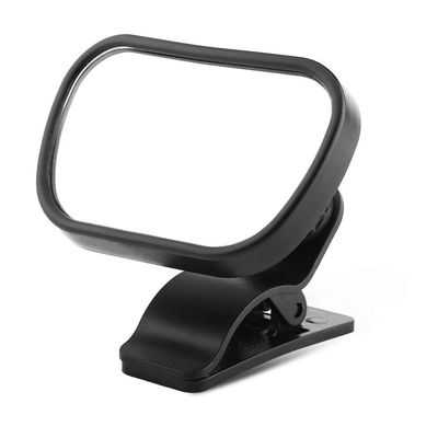 Baby Car Mirror Adjustable Rear View Safety Mirror With Suction Cup And Clip For Child Safety In Car Black 8x5cm