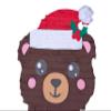 Christmas Bear Piata, Brown Festive Party Decoration with Santa Hat and Holly