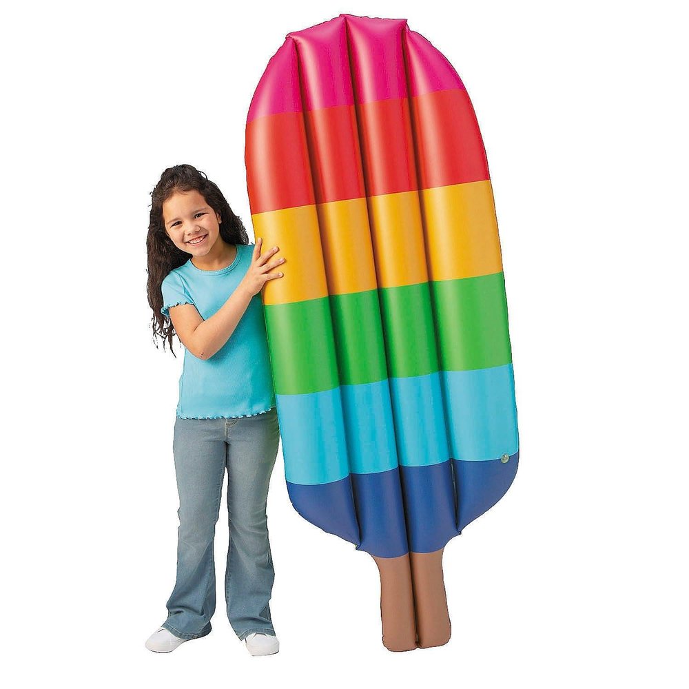 21" x 68" Jumbo Rainbow Inflatable Popsicle Party Water Float
