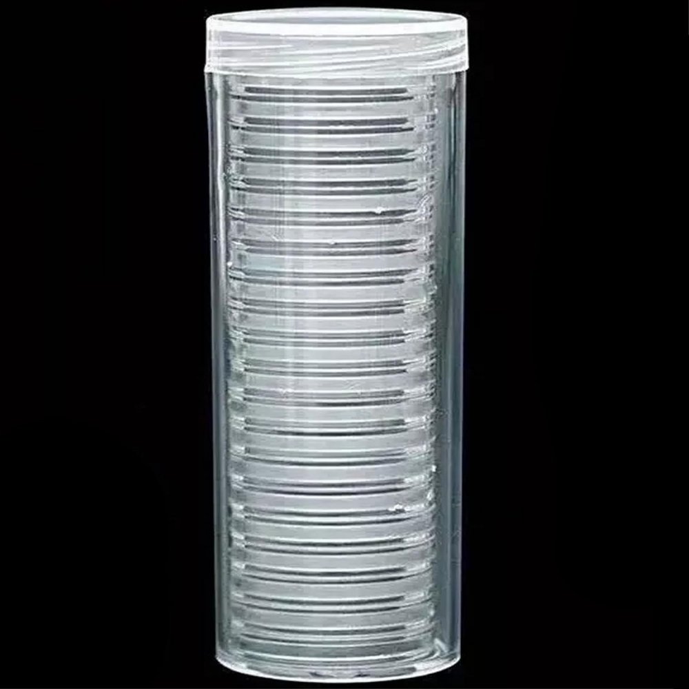 20 Coin Capsule Holders 22 mm with Storage Tube