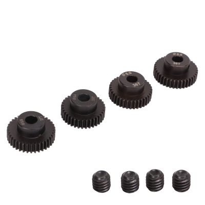 48DP 50mm. Metal Pinion Motor Gear Set, 35T 36T 37T 38T Molybdenum Alloy Steel RC Pinion Gear, Strength Heat Treated Gear for 110/ RC Car, Rolling Low Noise