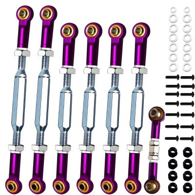 2026 New Upgrade 74-112 mm Stainless Steel Turnbuckles/Camber Links with Spacers fit for 1/10 Traxxas Slash 2WD, Rustler 2WD, Stampede/VXL, Nitro Rustler/Slash,Slash 4X4,Bandit RC Car Parts. (Purple)