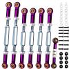 2026 New Upgrade 74-112 mm Stainless Steel Turnbuckles/Camber Links with Spacers fit for 1/10 Traxxas Slash 2WD, Rustler 2WD, Stampede/VXL, Nitro Rustler/Slash,Slash 4X4,Bandit RC Car Parts. (Purple) view 1