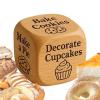 Baking Activity Dice, 6-Sided Wooden Game Prop for Funny Decision Making, Creative Dice for Party, Bakery, Family Gathering, Date Night, Teens, Couples, Adults, and Friends view 1