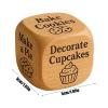 Baking Activity Dice, 6-Sided Wooden Game Prop for Funny Decision Making, Creative Dice for Party, Bakery, Family Gathering, Date Night, Teens, Couples, Adults, and Friends view 4