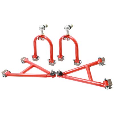 Front Suspension Shock Swing Arm Swingarm Kit Upper & Lower A-Arm & Shock Mount Bracket & Tie Rod End Ball Joint for DIY Go Kart ATV Quad Buggy Golf Cart Four Wheeler Front Drive 4 Wheel Drive