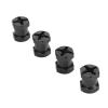 4-Piece RC Wheel Hex Spacer Set - 12mm Diameter and 15mm Length Aluminum Alloy Extensions with Metal Locking Nuts, for Stability and Performance Enhancements (Black) view 3