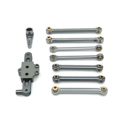RC Car Accessories For WLtoys 124006 12427 12428 Fixed Rod Steering Group Servo Arm Metal Upgrade Parts Rc Model Crawler Car Truck For Buggy(Dark Grey)