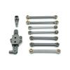 RC Car Accessories For WLtoys 124006 12427 12428 Fixed Rod Steering Group Servo Arm Metal Upgrade Parts Rc Model Crawler Car Truck For Buggy(Dark Grey) view 1