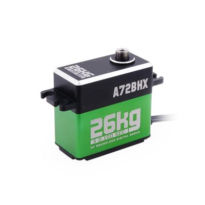 1 Pcs A72BHX 26KG High Torque High Speed High Voltage Brushless Metal Gear Digital Steering Servo Motor for 1/10(Green)