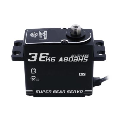 A80CHS A80BHS 7.4V 32KG 36KG Metal Gear Coreless Brushless Motor 25T Digital STD Steering Servo Suitable for 1/10(A80BHS 36kg Servo)