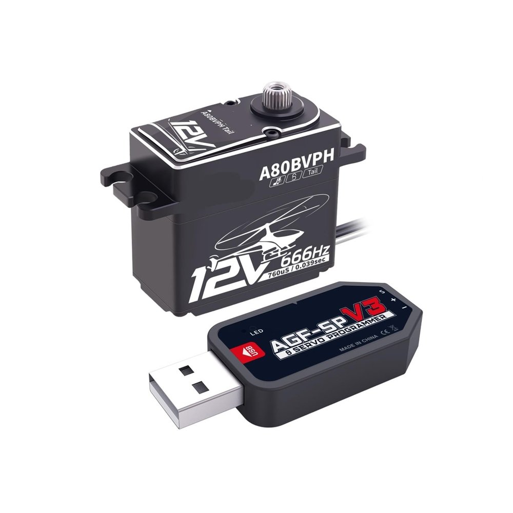 A80BVSH Cycle 40KG 0.086 sec 12V Programmable Brushless Digital Servo Motor for 550-800 Class(A80BVSH Cyclic set2)