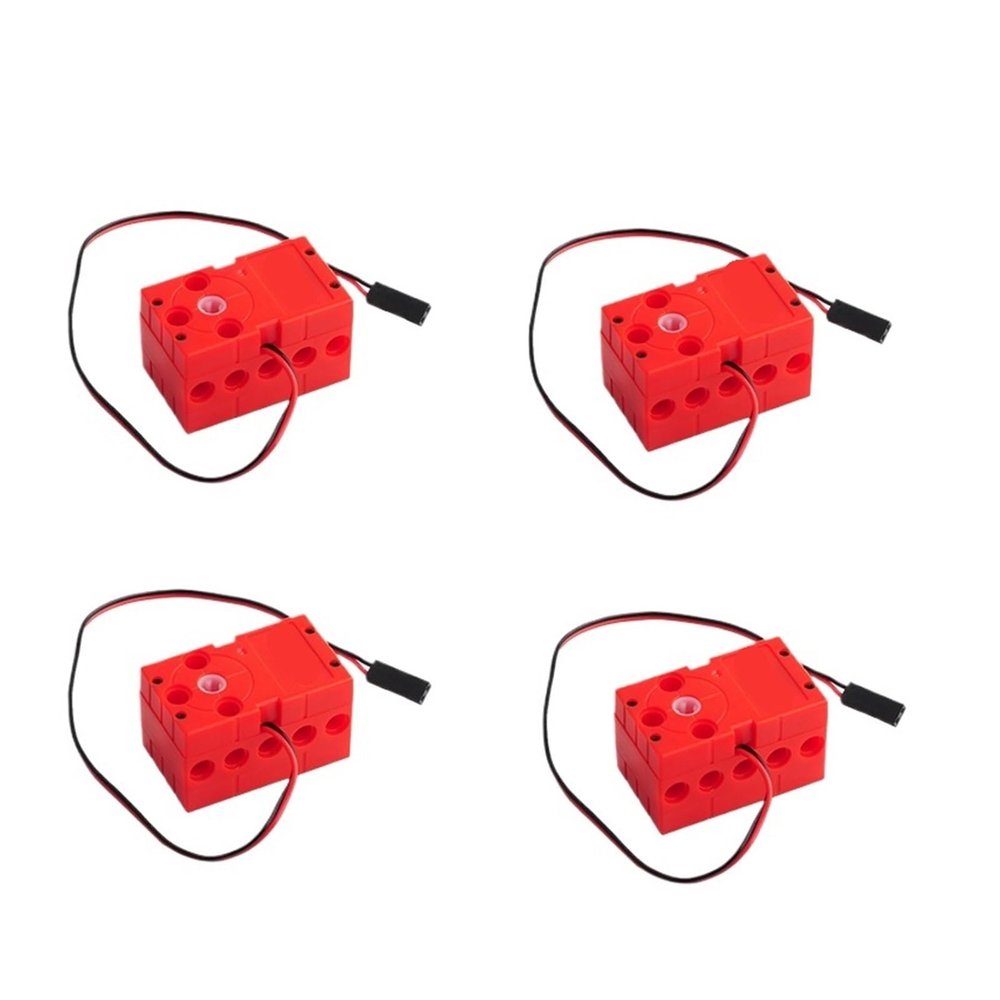 2/4/8 pcs 360 2KG Servo Programmable Mini Servo Dual Output Shaft(Red,4PCS Servo)