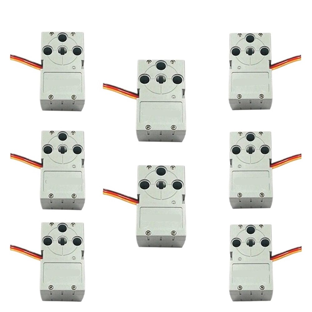 2/4/8 pcs Parts Compatible Block servo Dual Output Shaft 360 Degree Angle(8pcs servo)