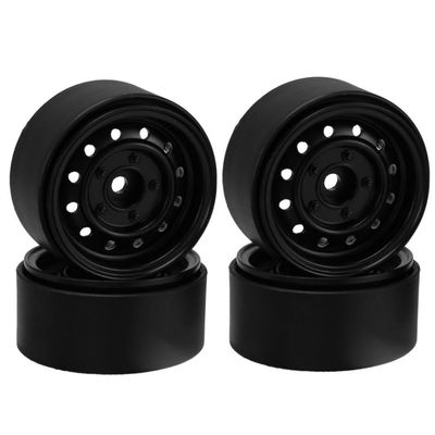 100g Pcs Metal 1.9 Inch Beadlock Wheel Rim Wheel Hub Compatible with RC Car Parts 1 10 Scale Models(Black)