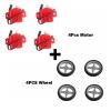 4pcs 270 servos/red Gear Motors to Rotate The servos(4 X Wheel 4 X Servo-01) view 2