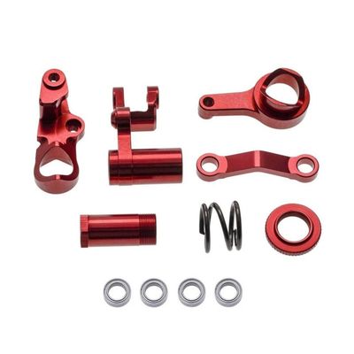 Metal Steering Bellcranks and Drag Link Servo Saver Set 6845X 1 10 Scale Compatible with RC Car Models RC Models Stamped Hoss 4X4 VXL Parts(Red)