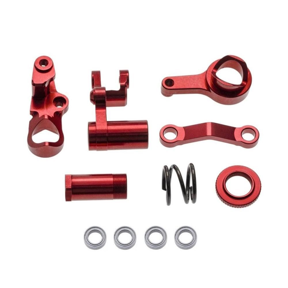 Metal Steering Bellcranks and Drag Link Servo Saver Set 6845X 1 10 Scale Compatible with RC Car Models RC Models Stamped Hoss 4X4 VXL Parts(Red)