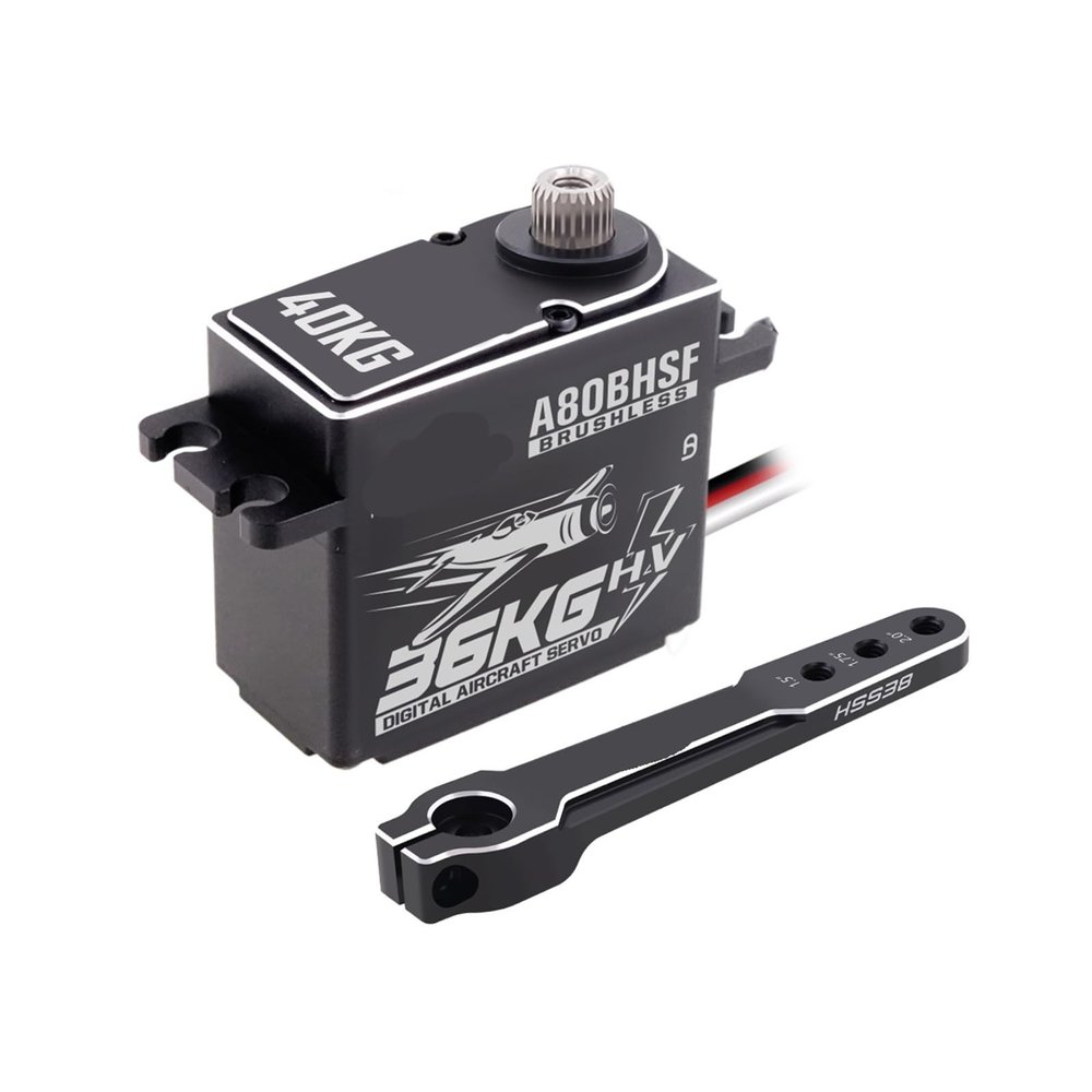 A80BHSF HV 36KG High Torque High Torque Digital Brushless Standard Programmable Servo Suitable for 30-200CC(A80BHSF 36kg Set2)
