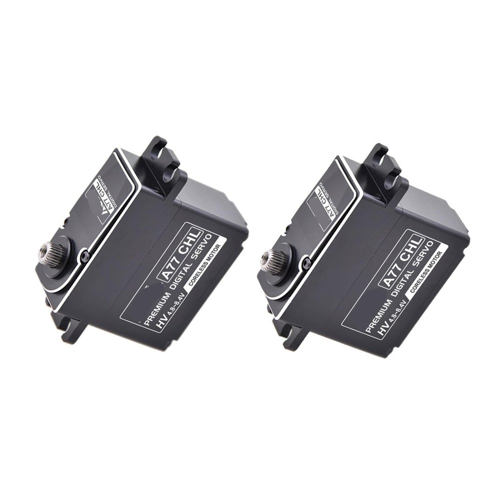 24KG Digital Servo A77BHL Steel Gear 8.4V High Voltage Brushless Servo Motor Suitable for 1/10(A77CHL 15KG x2pcs)
