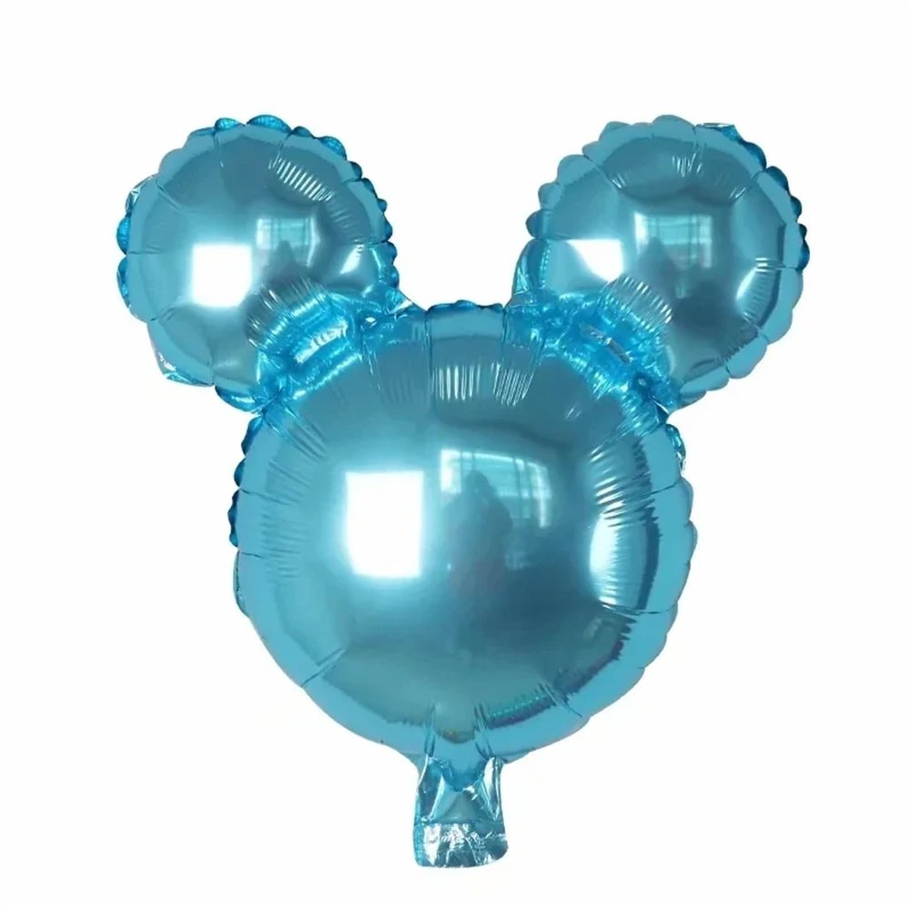 Party Balloons 50pcs 40x40cm Mouse Head Aluminum Foil Balloon Baby Shower Birthday Party Decoration Air Globos(LightBlue)