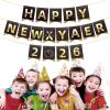 2026 Happy New Year Banner, New Years Eve Party Decorations Photo Booth Props Background for Fireplace Mantle view 2