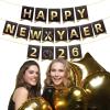 2026 Happy New Year Banner, New Years Eve Party Decorations Photo Booth Props Background for Fireplace Mantle view 3