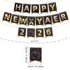2026 Happy New Year Banner, New Years Eve Party Decorations Photo Booth Props Background for Fireplace Mantle view 4