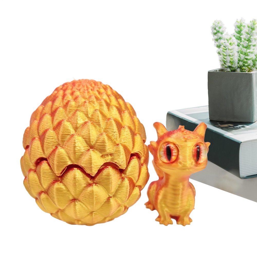 3D Printed Dragon - Flexible Decorative Figurine, Unique Fantasy Ornament, Aesthetic Desktop Decoration, Decor Piece | Perfect for Desk Shelf Bedside Table Windowsill Display