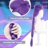 25 Inches Long Braid Anime Costume Wig,Purple Braid Wig Kids,Kp Singers Long and Thick Wigs,Cosplay Costume Party Wigs,Natural Looking Costume Wig for Halloween Party view 3