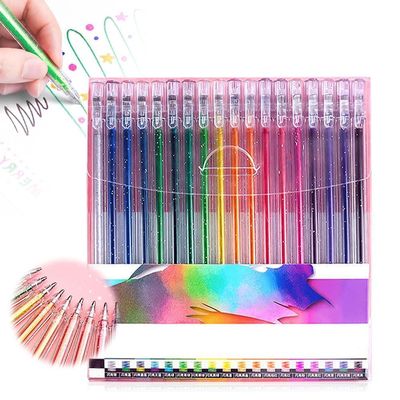 2026 Upgraded Glitter Gel Pens for Coloring Books, Glitter Gel Pen Set, Neon Gel Pens for Coloring Books and Drawing for Kids and Adults (18)