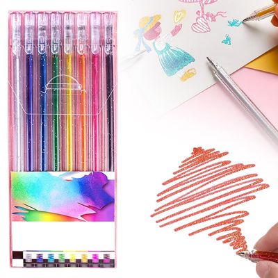 2026 New Glitter Gel Pens for Coloring Books, Glitter Gel Pen Set, Neon Gel Pens for Coloring Books and Drawing for Kids and Adults (8)