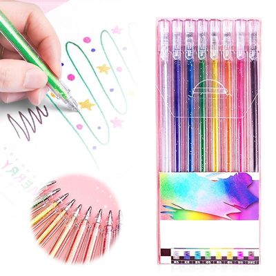 2026 Upgraded Glitter Gel Pens for Coloring Books, Glitter Gel Pen Set, Neon Gel Pens for Coloring Books and Drawing for Kids and Adults (8)