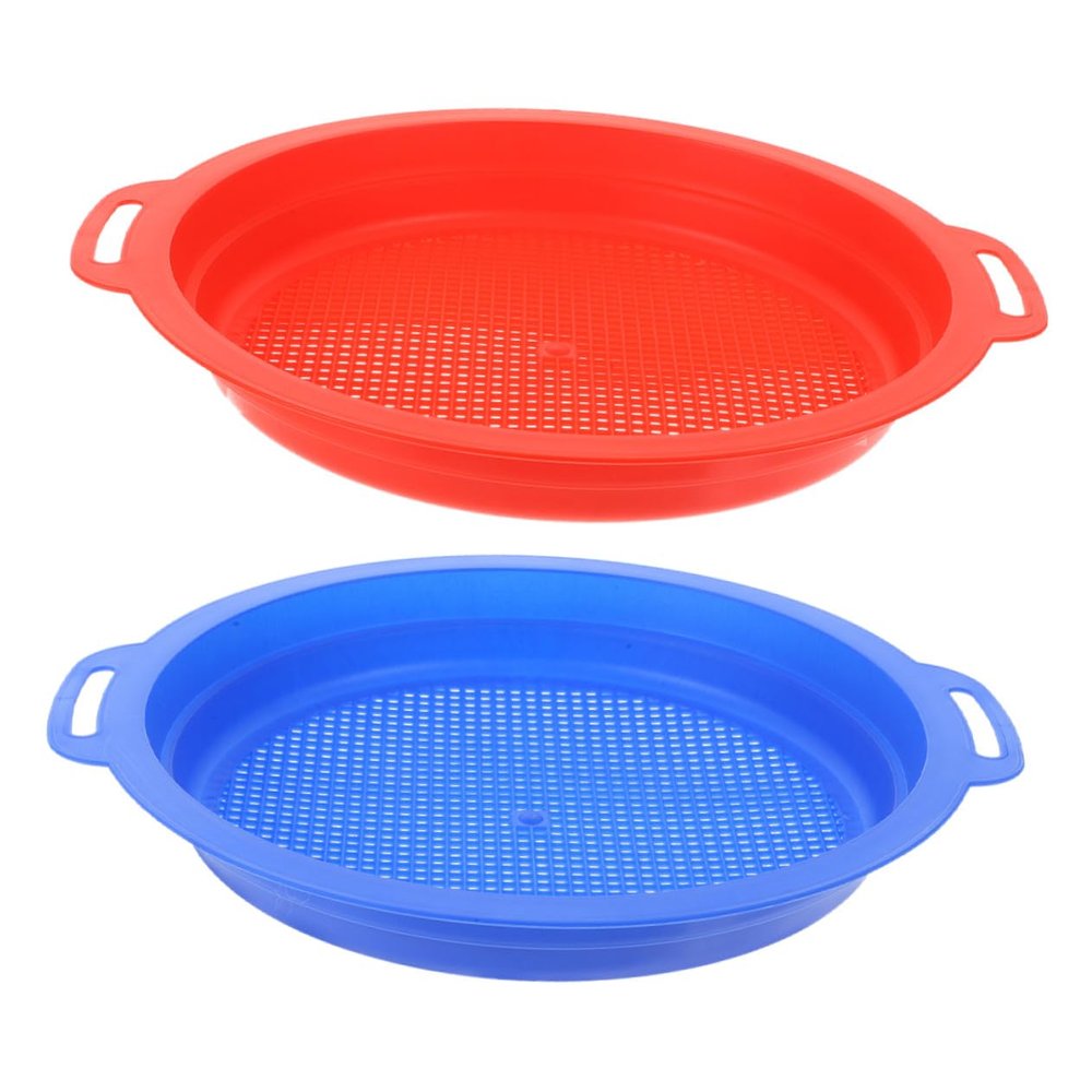 BCOATH 2pcs Portable Sand Sifter for Lightweight Beach Sand for Hand Coordination and Imaginative Play in Blue and Red