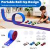 FUTESI Flexible Race Car Track for Kids 15 Ft Flex Tracks Starter Set Compatible with Diecast 1/64th Cars Portable Rolls Up Race Tracks with Strong Suction Cups Birthday Gifts for Boys Girls Ages 3+ view 3