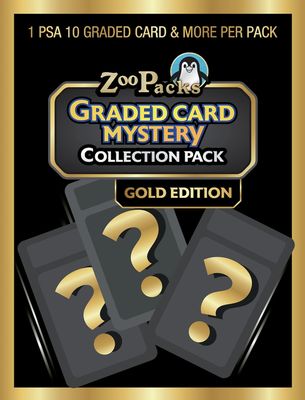 ZOO PACKS Pokemon TCG Graded Card Mystery Power Pack - Gold Edition - 1 PSA 10 Graded Card + 25 Additional Cards with 5 Holofoils + 1 1st Edition Stamped Card + 2 Sealed Booster Packs + 1 Code Card