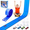 FUTESI Flexible Race Car Track for Kids 15 Ft Flex Tracks Starter Set Compatible with Diecast 1/64th Cars Portable Rolls Up Race Tracks with Strong Suction Cups Birthday Gifts for Boys Girls Ages 3+ view 1