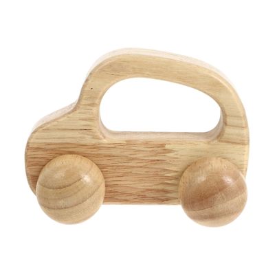Gogogmee Wooden Push Car SUV for Boy Girl Premium Rubber Wood Vehicle with Smooth Edges Inertia Design for Sensory Development and Hand Strengthening Safe Teething for Boy Girl