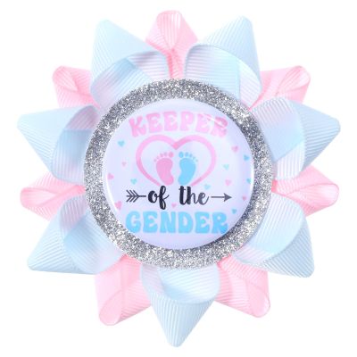 LXUEJIE Keeper of the Gender Pin, Boy or Girl Gender Reveal Party Pins for Baby Shower Party Gender Reveal Decorations