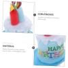 BCOATH Plush Birthday Cake Hat Happy Birthday Greeting Candle Design Comfortable Cloth Material Unisex Party Costume Accessory view 3