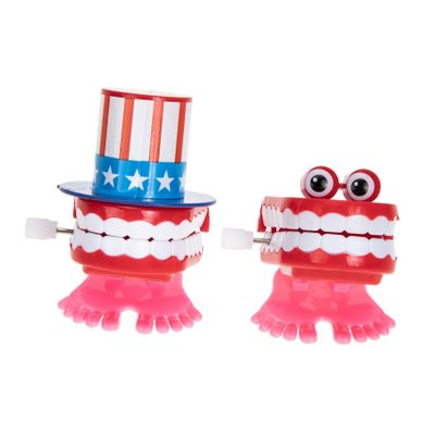 FELTECHELECTR 2Pcs Teeth Wind-up Plastic Coordination for Dental Party Birthday Classroom Fun