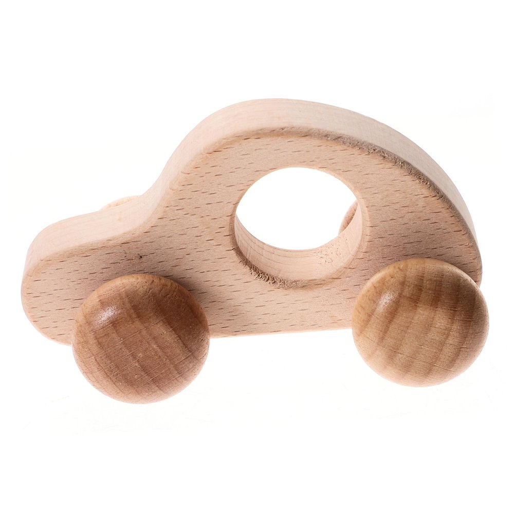 COOLHIYA Wooden Vehicle for Boy Girl Grasping Smooth Hand Grip Push Durable Lightweight Wear-Resistant Rounded Edges Teething Relief