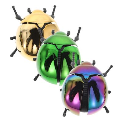 KOMBIUDA 3pcs Realistic Wind-up Beetle for Lifelike Mechanical Insect Figures for Halloween Cosplay Props and Educational Play Colorful Beetle Models for Parties and Classroom Learning